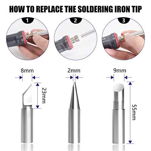 Solder Iron, 200W 110V Soldering Iron Digital Soldering Kit for Soldering, 6-in-1 Solder Iron Kit Welding Tool, Adjustable Temperature from 180 to 480¡É, 3 solder tips, Solder wire, Solder Iron Stand