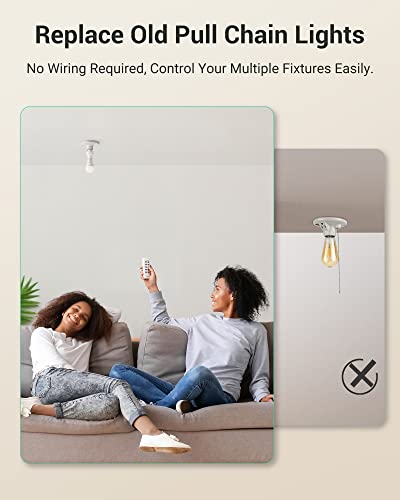 DEWENWILS Wireless Remote Control Light Socket Kit - 2 Remote + 4 Sockets