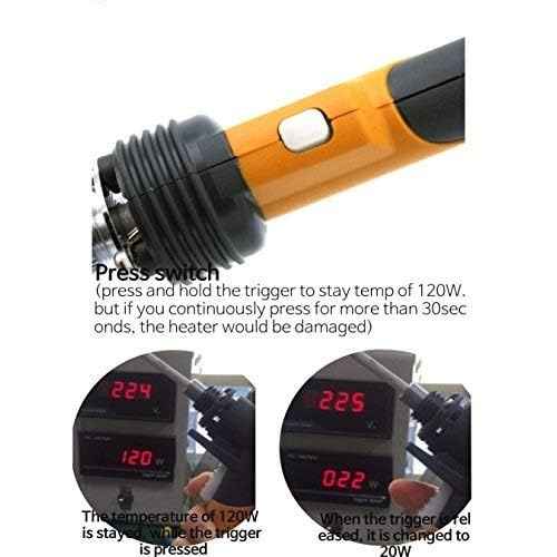 EXSO Turbo Ceramic Soldering Iron, 110V Temperature Control Soldering Iron with Trigger Heat up from 20W(370¡É) to 120W(700¡É),(EX-90BN(Stick type))(MADE IN KOREA)