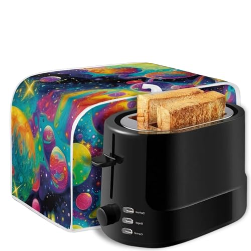 ASQVTIFE Space Black Cat 2-Slice Toaster Cover - Cute Cat Kitchen Accessory