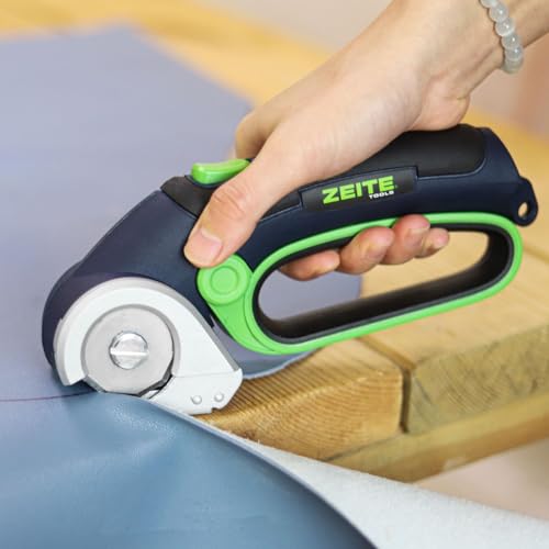 Zeite Blue Cordless Electric Scissors with 2 Blades, USB Charging, Safe & Lightweight