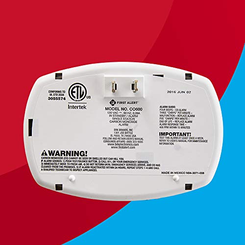 First Alert Plug-in Carbon Monoxide Alarm 1-Pack with End of Life Signal