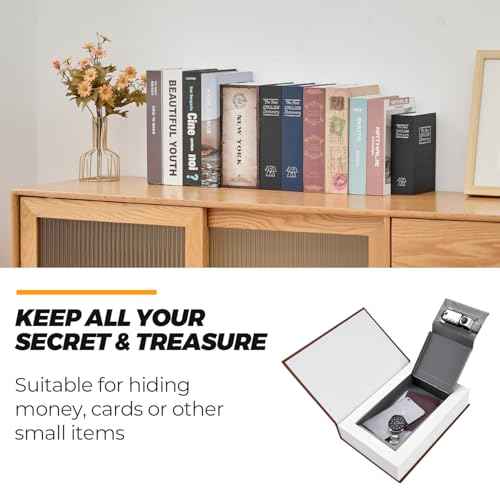 Ohuhu Combination Book Lock Box Money Safe for Cash, Secret Hidden Storage Faux Dictionary Book Box Disguised Safe for Home Office (Bible - Real Paper)