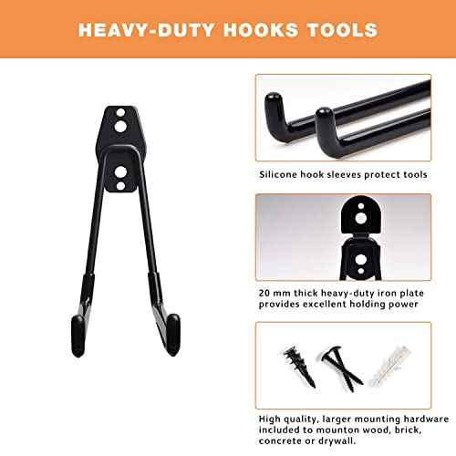 Garage Storage Hooks - 7.5 Inch Long Wall Mount Hanger, Garage Organizer Heavy Duty Utility Hooks for Ladder, Ski, Chairs, Garden Tool, Bulk Items