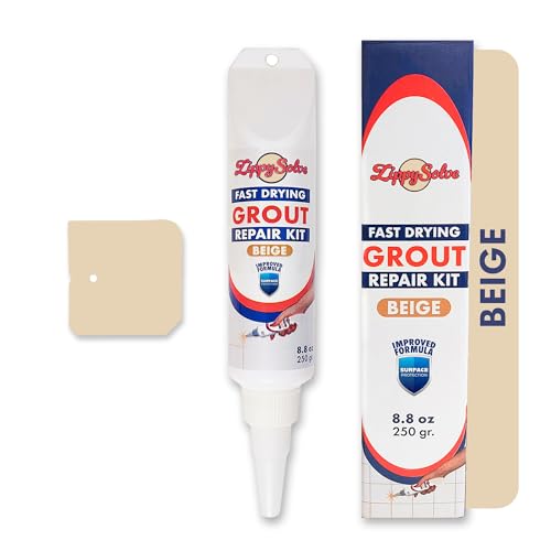ZippySolve Tile Grout Repair Kit Beige 8.8oz - Easy DIY Sealer & Fix