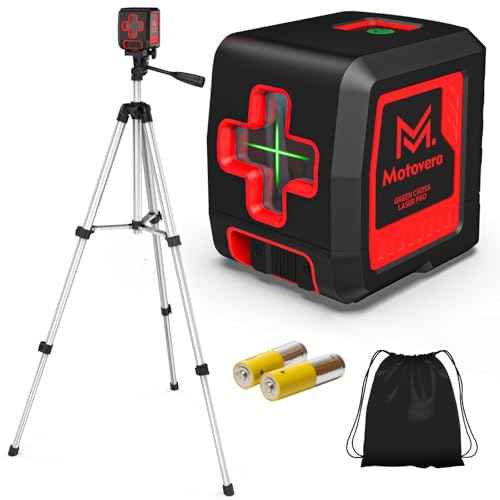 Laser Level with Tripod, 100 feet Green Cross Line Self Rotary Leveling Laser Level, 4 Brightness Adjustment, Manual Self leveling and Pulse Mode,IP54 Waterproof Battery Carrying Bag Included