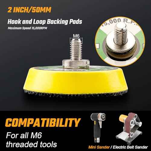 2Pcs 2" Hook and Loop Backing Pads for Orbital Sander M6 Threads Polishing Buffing Plate for Dual Action Car Polisher, Thread M6