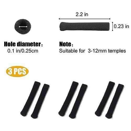 Soft Knitting Cotton Glasses Ear Cushion, Eyeglasses Temple Tips Sleeve, Non-Slip Comfortable Elastic