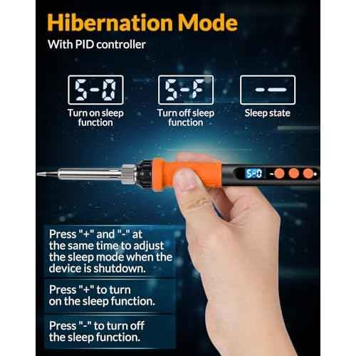 Soldering Iron Kit, 100W High Power Soldering Iron, Fast Heating, Digital Display Temperature Control Accurate 356¡ÆF-896¡ÆF, Portable Soldering Kit with Protective Cap, Automatic Sleep Mode
