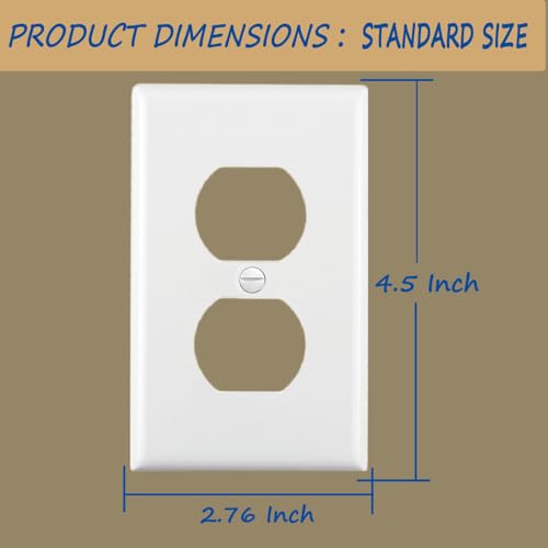 Snnalosses Outlet Covers Wall Plates - Duplex Outlet Wall Plate, 1-Gang, Unbreakable Polycarbonate, UL Listed, 2-Pack
