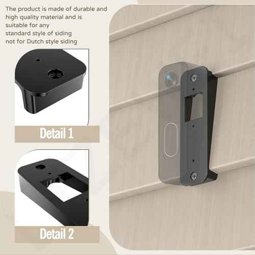 Vinyl Siding Mount for Blink Doorbell Siding Mount, Apply to 4" Standard Vinyl, Hardi Board, Aluminum Video Doorbell, Black - with Screws