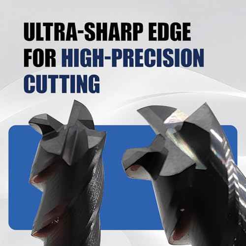 6 Pcs 1/4" Carbide Square End Mill, 4-Flute TIALN Coated CNC Mill Bits for Steel, Alloy Steels, Hardened Steel, End Mills for Precision Milling Tasks, DIYers & Professionals