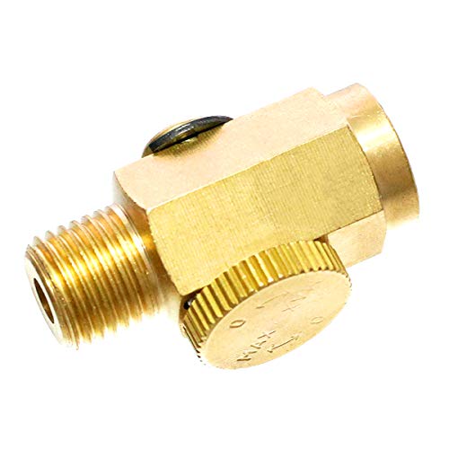 Quickun Pneumatic Brass In-Line Air Flow Regulator Valve, 1/4" NPT Male & Female, Air Pressure Compressor Tool