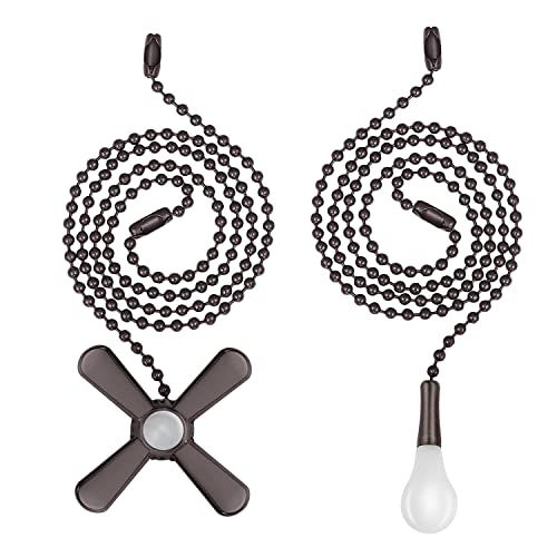 EIKOSON 24-Inch Extra Long Ceiling Fan Pull Chain with Frosted Glass Bulb - Decorative Fan Cord, Fits All Standard 3mm Fans, Orb Variant