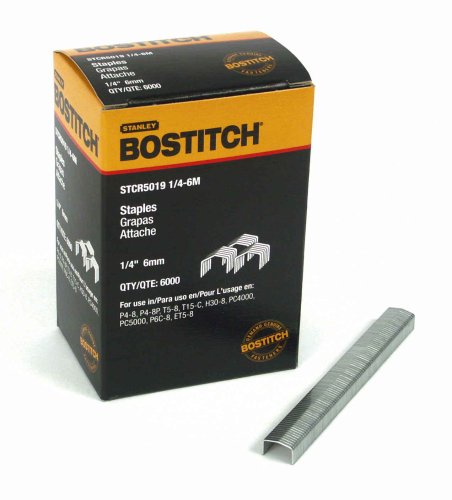 Heavy-Duty Crown Staples 1/4 x 7/16 Inch Pack of 6,000 for Staple Guns