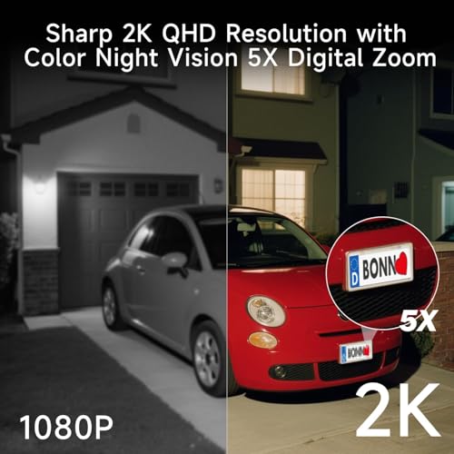 ELECCTV 5G/2.4G WiFi Security Cameras Wireless Outdoor, 2K Battery Powered WiFi Cameras with AI Motion Detection Spotlight Siren,Color Night Vision, 2-Way Talk, IP65, Cloud/SD Storage, Works w/Alexa