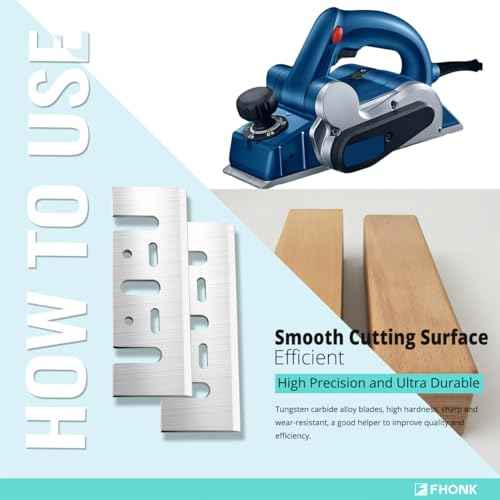 3-1/4 Inch Carbide Planer Blades, 82mm TCT Replacement Knives, Compatible with DeWalt, Makita, Bosch, Ryobi, Hitachi Hand-Held Planers (1900B)