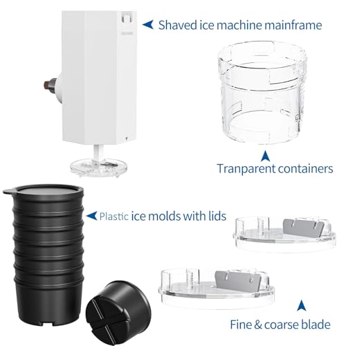 Snow White KitchenAid Shaved Ice Attachment with 8 Molds – Stainless Steel Blade
