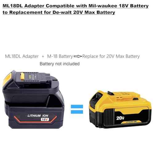 ML18DL Battery Adapter Compatible with Dewalt 20V Cordless Tools, Adapter Compatible with Mil-Waukee 18V M-18 Battery to Replacement for Dewalt 20V Max Lithium Batteries