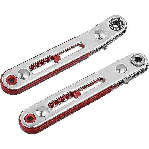 2pcs Mini Ratchet Wrench Set, 1/4" Drive Socket High Torque Offset Reversible Small Ratcheting Offset Screwdriver Tool - Flat Head & Elbow Head