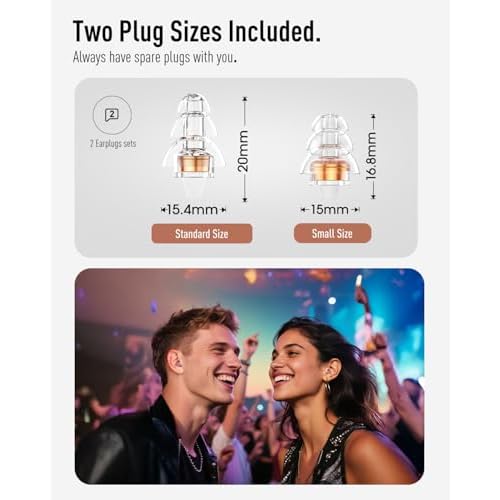 Hearprotek Concert Ear Plugs, 2Pairs Reusable high Fidelity Musician Ear Plugs for Concerts Loud Music-Noise Reduction Ear Protection earplugs for Rave,Festival,Music,Tinnitus Relief