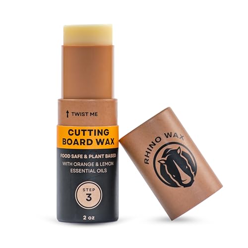 Coconut Cutting Board Wax 2oz - Natural Blend of Oils and Waxes (NO Mineral Oil) - No Mess with Easy Twist-Up Applicator - Condition and Protect Wood Surfaces - Food Safe - Made in The USA
