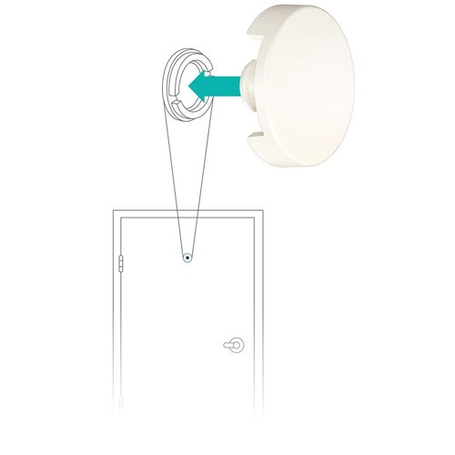 Prime-Line S 5084 Fixed Door Viewer Privacy Cover, 1-5/8 In. Outside Diameter, Plastic Construction, White (Single Pack)