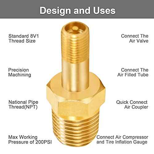 GODESON 1/4" NPT Tank Valve, Anti-Corrosion Brass Schrader Valve with 1/4" Male NPT,Using with Air Compressor Tanks(Pack of 4)