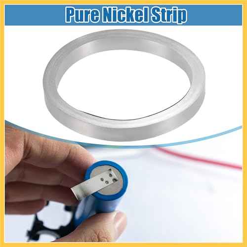 Car Pure Nickel Strip 99.6% Nickel 0.12x8mm 32.8ft Nickle Tabs for 18650 Soldering Tab for High Capacity Lithium Li-Po Battery NiMh NiCd Silver Tone Auto Replacement Parts