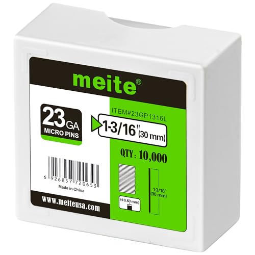 Meite 23 Gauge Pin Nails 1-3/16 Inch Micro Headless Pins for Nail Gun - Variation 1 (10,000 Count)