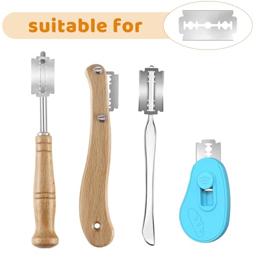 40Pcs 6Cr13 Stainless Steel Bread Lame Blades Refills for Razor Bread Lames