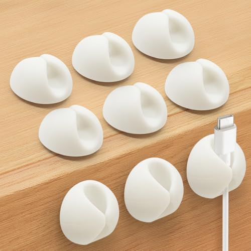 SmiLife Cable Clips White 1.1 inch 9PCS - Cord & Wire Organizer