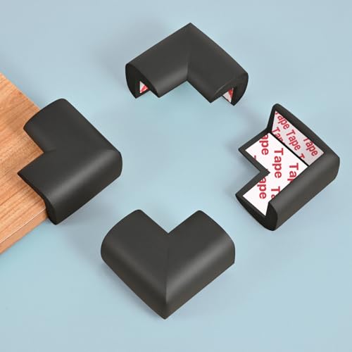 12 Pack Baby Proofing Corner Guards Black - Child Safety Edge Protectors