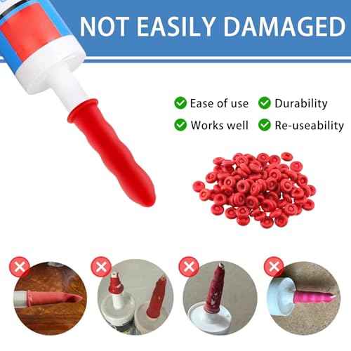 40 Pcs Caulk Tube Sealer Caps, Caulking Gun Tip Caps, Caulking Tool Accessory, Caulk Sealer Saver for Open Caulking Tube Sealing and Preserving, with Storage Box for Easy Storage