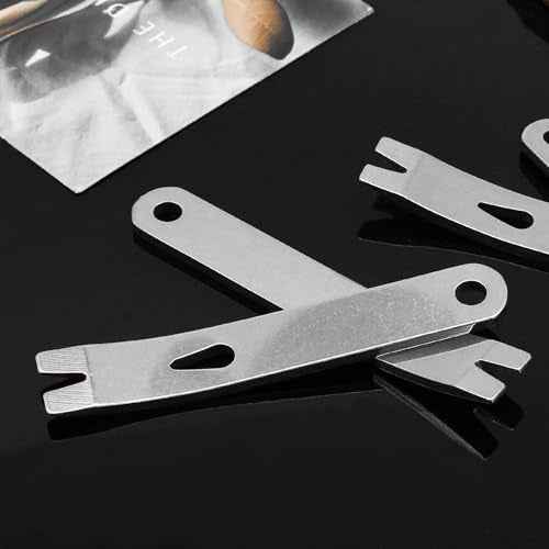 Zorfeter 4 Pcs Mini Pry Bar, Pocket Stainless Steel Pocket Crank Crowbar Small Prybar EDC Tool Survival Opener, 3 Inch Length