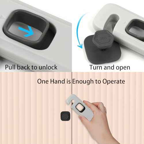 5Pack Child Proof Refrigerator Lock,Fridge Locks for Kids with Sticky Adhesive Pads,Baby Safety Locks for Fridges, Cabinets, Drawers, Double Doors and More (5 Pack)