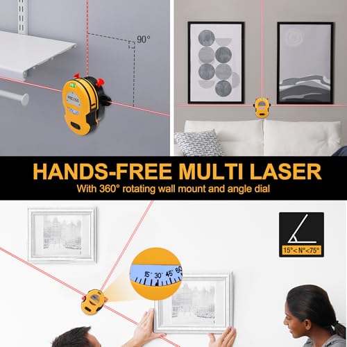 Prexiso Multi Surface Laser Level with LED Light & Vial for Accurate Alignment