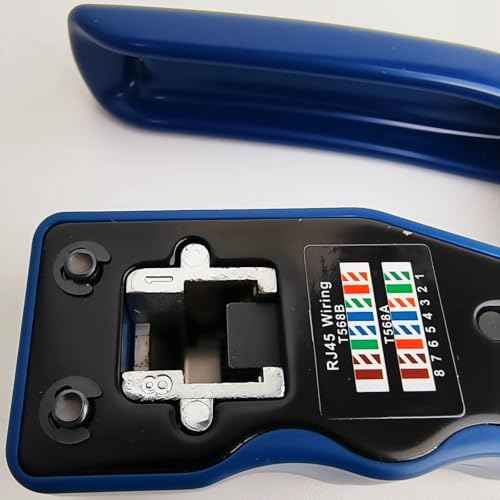 RJ45 Crimp Tool 8P RJ45 Crimping Tool Pass Through Ethernet Crimper for Cat5e Cat6 Cat6a 8P8C Modular Connectors Crimping Tool (Blue)