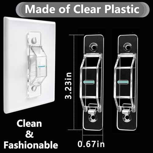 4 Pack Light Switch Cover Guard,Light Switch Lock With Glow In The Dark Effect, Child Proof Wall Switch Cover Keeps Lights or Switches from Being Accidentally Turned ON or OFF £¨Clear)