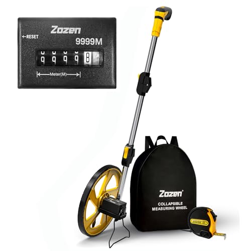 Zozen Measuring Wheel in Meters, Folding Dual-Unit, One-Key Reset