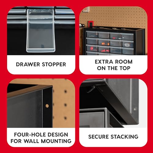 IRIS USA Black 24-Drawer Plastic Storage Cabinet - Multi-Purpose Organizer