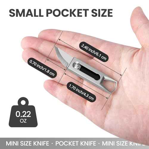 Small Keychain Knife, 2pcs Mini Keychain Box Cutter, Tiny Pocket Knives with Stainless Steel Blade, EDC Package Opener Safety Lock, Little Cutting Tool for Open Box, Cool Gadgets for Women Men