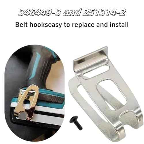 Makita Cordless Tools Belt Clip Replacement (7+7 PCS) - Includes 346449-3 Belt Clip & 251314-2 Screw Kit - Compatible with 324705-1, 346034-2, 346317-0, 324553-8 Models