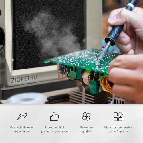 Solder Smoke Absorber, Multifunctional Solder Fume Extractor, Solder Fan with Tiltable Bracket, Fume Extractor Soldering, with 2 PCS Work Aid Clips Suitable for Soldering