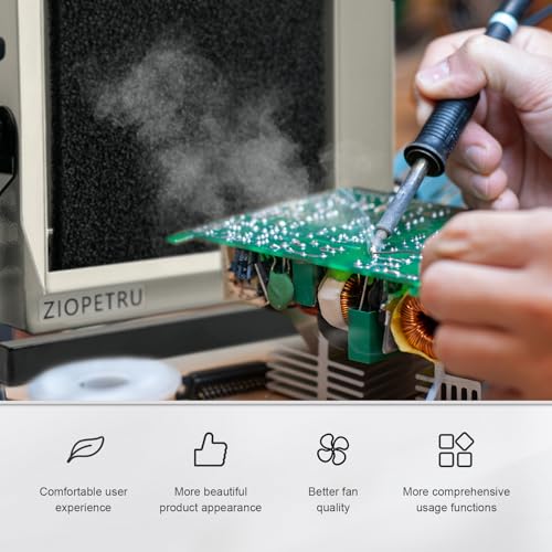Solder Smoke Absorber, Multifunctional Solder Fume Extractor, Solder Fan with Tiltable Bracket, Fume Extractor Soldering, with 2 PCS Work Aid Clips Suitable for Soldering