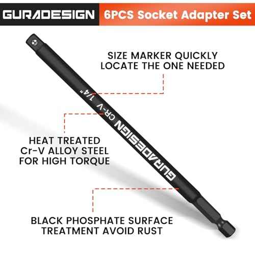 11-Piece Impact Socket Adapter Set - 3/6 Inch Hex Shank, Drill & Driver Adapter for 1/4" 3/8" 1/2" Impact Drivers