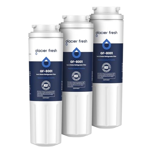Glacier Fresh UKF8001 Refrigerator Water Filter 3 Pack for Whirlpool - Standard Model