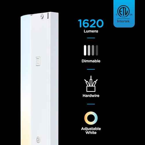Enbrighten 24 inch Hardwired Under Cabinet Lights, 1620 Lumens, Five White Settings from (2700K-6500K), Full Range Dimmable, Under Counter Light, Linkable Under Counter Lights for Kitchen 82922-T1
