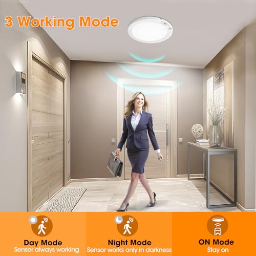 Gotopceed Rechargeable Motion Sensor Ceiling Light 3 Color Temperatures 1 Pack