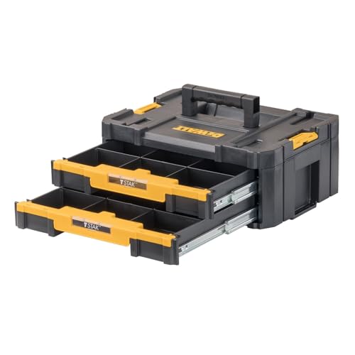 DEWALT TSTAK Tool Storage Organizer with Double Drawers 17.3x12.3x6.9 in, Holds Up to 16.5 lbs